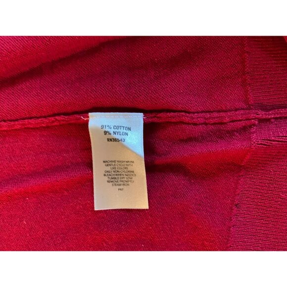 Van Heusen Womens Red Open Front Cardigan Sweater Size XLarge Cotton/Nylon Blend - Picture 3 of 11